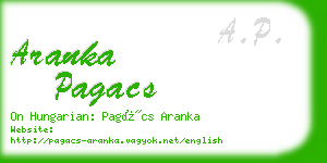 aranka pagacs business card